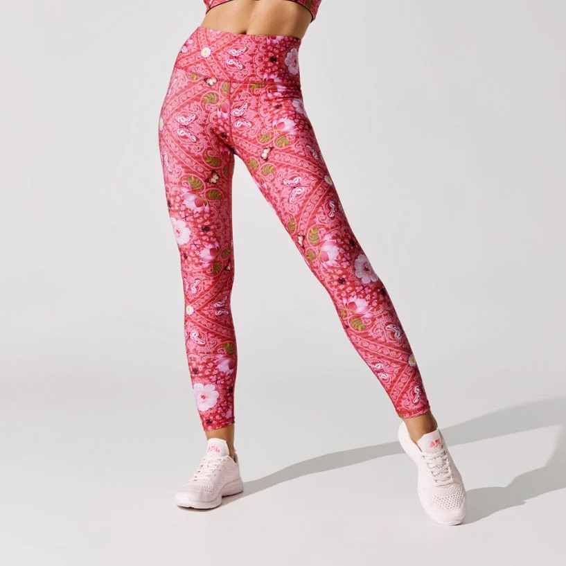 Terez Pink Bandana Super-High Duo Knit Legging Size Small Nwot